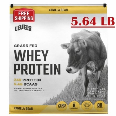 Levels Whey Protein, Vanilla Bean, Grass Fed Whey Protein 5.64 lbs, 80 Servings