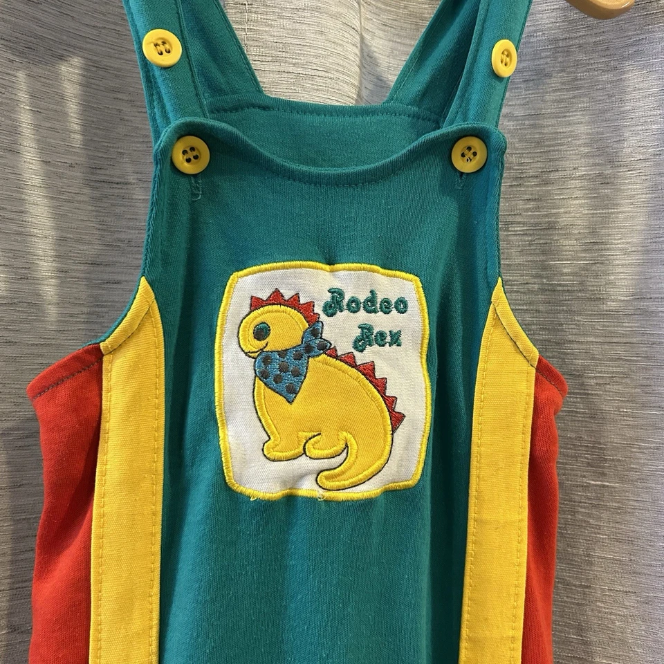 Vintage 90s HEALTHTEX Baby 18 Months Colorblock One-Piece Romper - Image 3 of 4