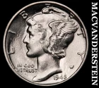 1945 Mercury Dime- Silver- Choice Gem Brilliant Uncirculated+++ Luster #J7111