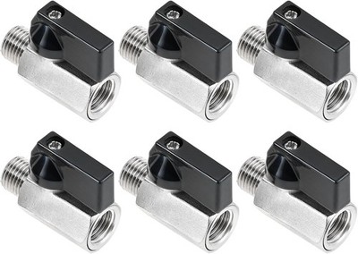 1/4'' Brass Mini Ball Valve Shut-Off Switch, 6Pcs