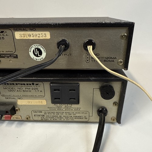 Marantz Amplificatore Stereo Vintage PM225 + SINTONIZZATORE Stereo AM/FM ST325 Argento Testato - Foto 15 di 16