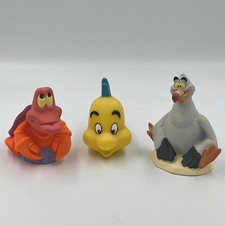Disney The Little Mermaid Bath Pool Toys Flounder Sebastian Scuttle Soft Squeeze