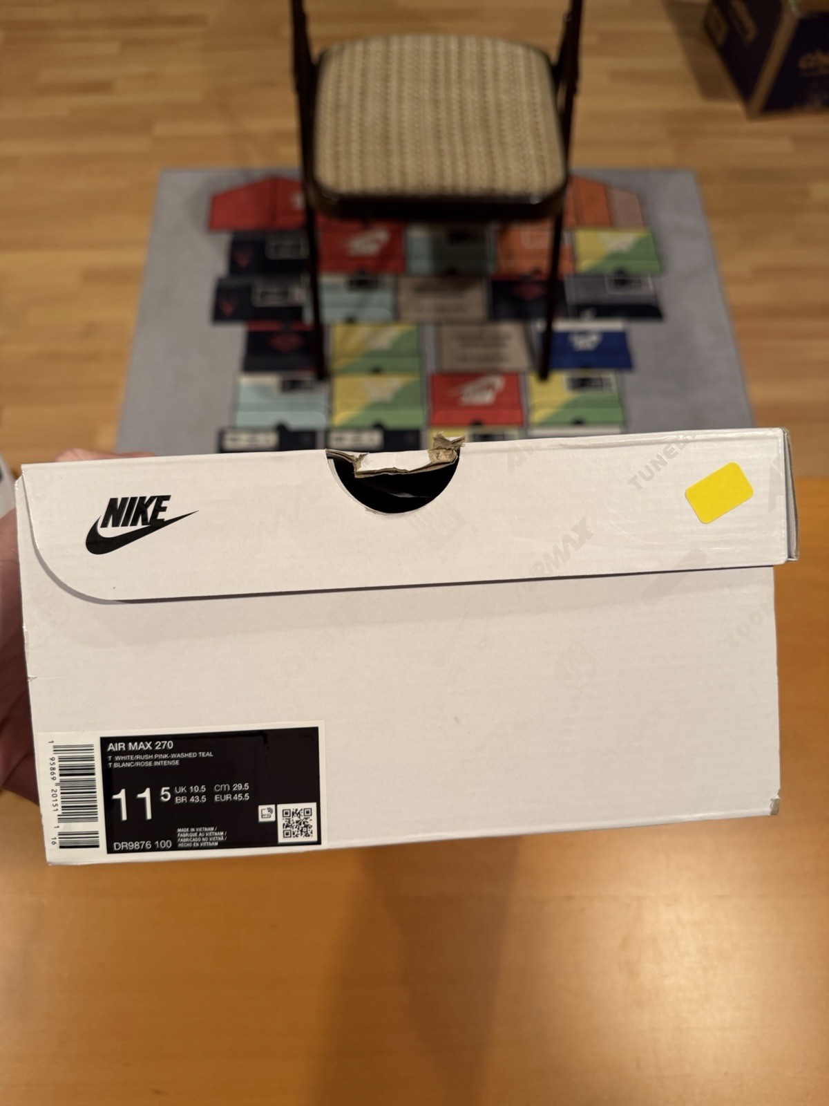 Size 11.5 - Men’s Nike Air Max 270 South Beach White Pink Green DR9876-100 Shoes thumbnail 8