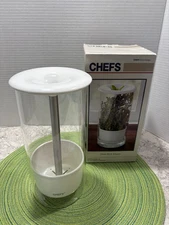 CHEFS HERB KEEPER Glass Storage 10" Container Hydration w/ Box 30359