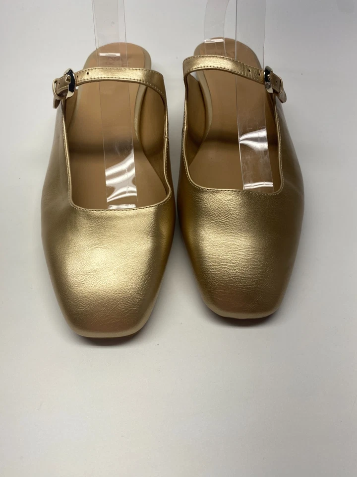 Zapatos planos sin cordones Naturalizer Mary Jane dorados para mujer talla 12 Foto 3 de 4