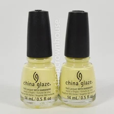 2 China Glaze Nail Lacquer Polish Hardeners #83979 CASUAL FRIDAY - yellow