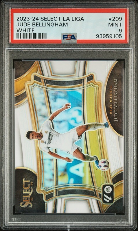 Jude Bellingham 2023-24 PANINI SELECT LA LIGA #209 WHITE Prizm /20 PSA 9 Card
