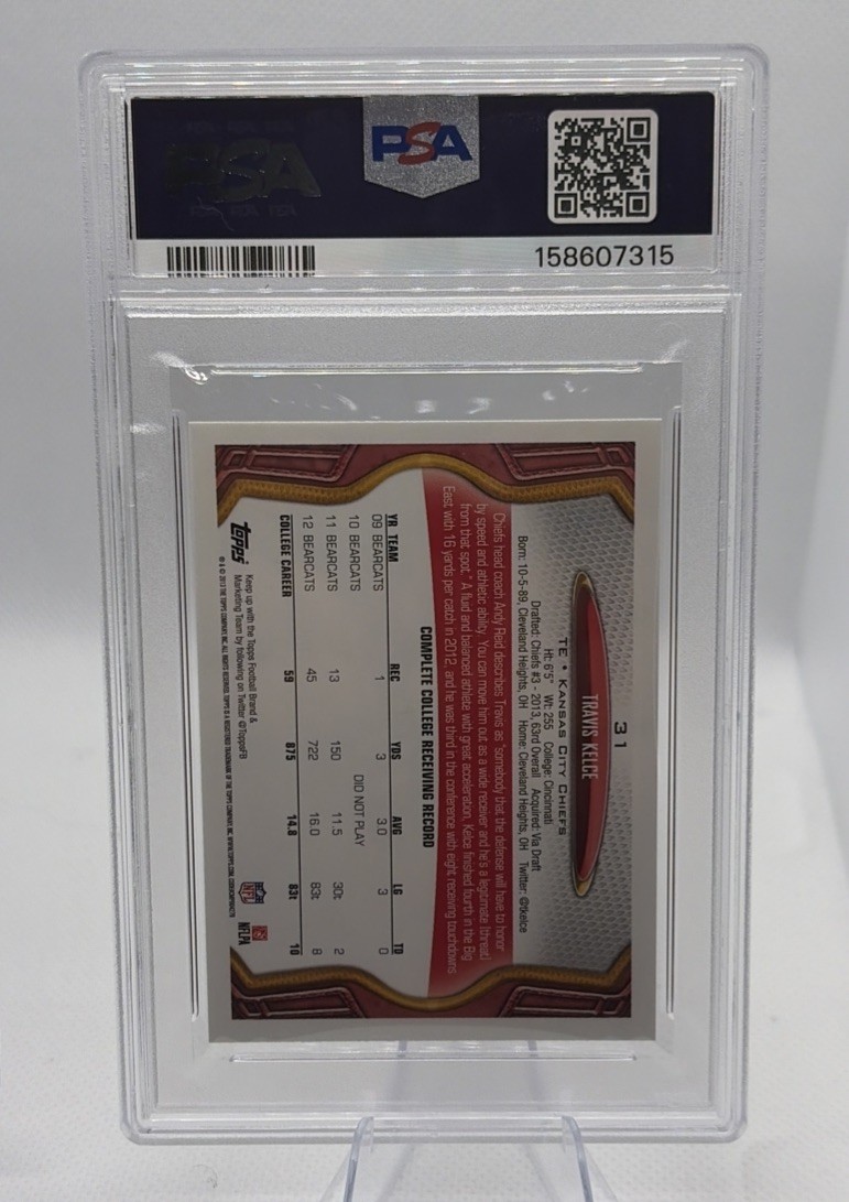 2013 Topps Travis Kelce PSA 10 & Mini PSA 9 Freshly Graded With Sequential Certs view 5