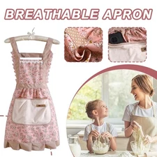 Canvas Floral Hand Wipe Apron, Kitchen Home Cooking Oil and Stain Resistan $