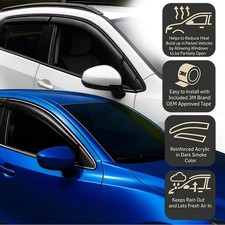 Tape-on Rain Guard Window Visor Dark Grey 2pcs For 1995-2003 Ford Windstar Tape-on Rain Guard Window Visor Dark Grey 2pcs For 1995-2003 Ford Windstar