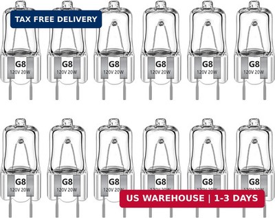 G8 Halogen Bulb 20W 120V, Warm White 2700K, Dimmable G8 Bulb for GE Microwave Un