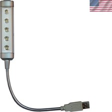 Wireless USB 5-LED Touch-Control Desk Light with Flexible Neck Ideal for Study