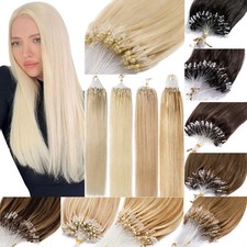 Micro Loop Ring Beads Human Hair Extensions Silicone Lined Brazilian Remy Hair
