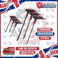 6PC T-HANDLE STAR TORX KEY SET LONG REACH T10 TO T40 TAMPER PROOF DRIVERS CRV