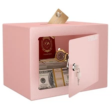 Money Safe for Personal items, Small Pink Box for Money, Fire Proof Safe, Jew...
