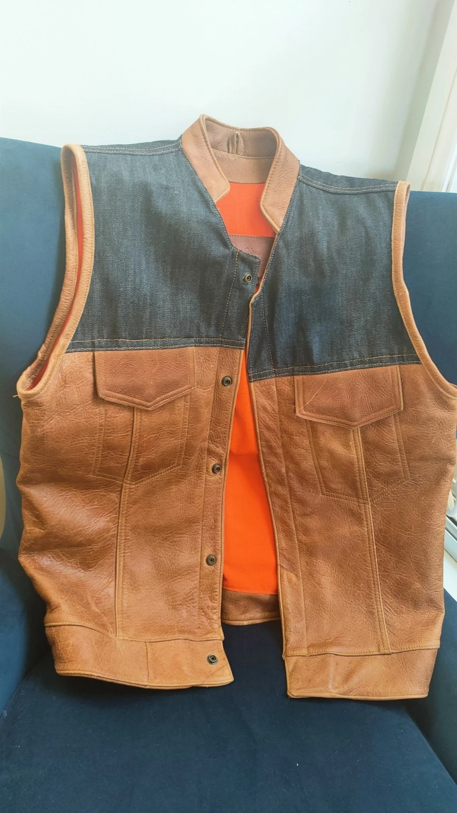 Grifter Masterson leather motorcycle vest - product detail image 2