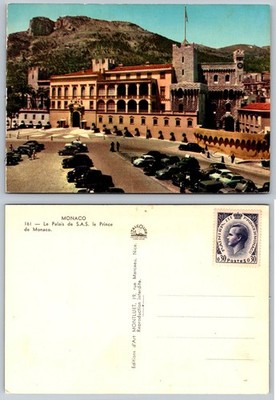 Vintage Monaco Prince's Palace Postcard Rainier III Montluet Italcolor 1950s