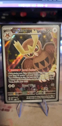 Pokemon Noctowl SVP 141 Stellar Crown Full Art Holo Black Star Promo NM