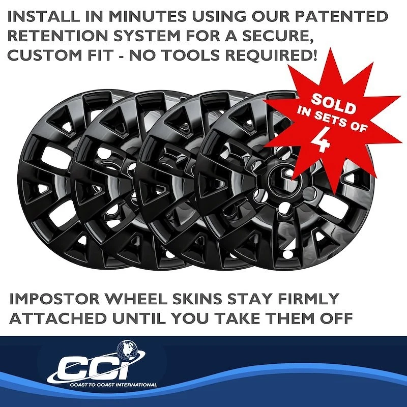 Cubiertas de rueda IMP445BLK, 16 pulgadas para Toyota Tacoma 2016-2023 negro brillante 6 radios Foto 2 de 3