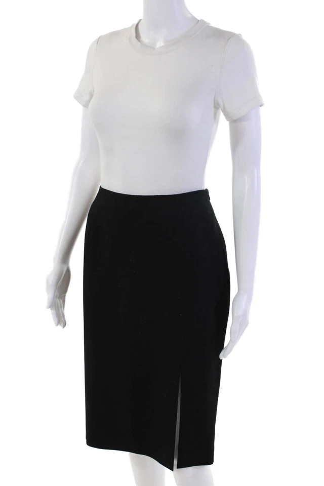 Falda Wolford Mujer Lana Virgen Cremallera Lápiz Hasta la Rodilla Negra Talla 38 Foto 2 de 4