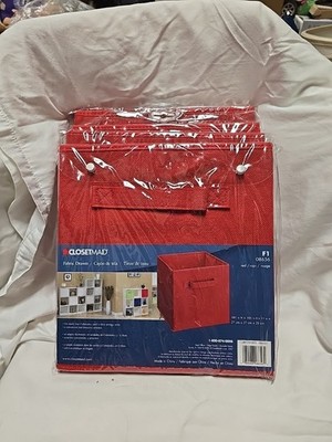 4 Fabic Cube Organizers Red ClosetMaid Cubeicals Emerson Storage