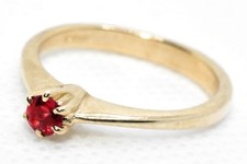 Vintage 9ct Gold Sunset Sapphire Solitaire Ring 0.18ct Size N 2.80g