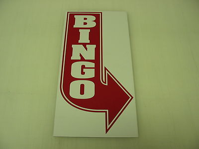 BINGO RED ARROW Vintage Style Metal Art Deco Sign Casino Game Room Bar Man Cave