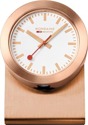 Mondaine Official Swiss Railways Magnetic Desk Clock Rose Gold