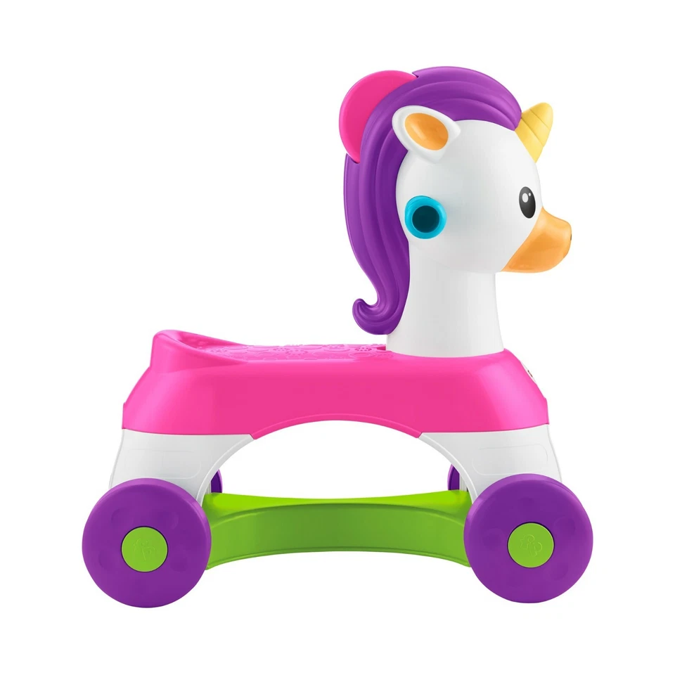 Fisher-Price Rollin' Tunes Unicornio Niño Pequeño Montar con Frases y Sonidos Musicales NUEVO Foto 2 de 4