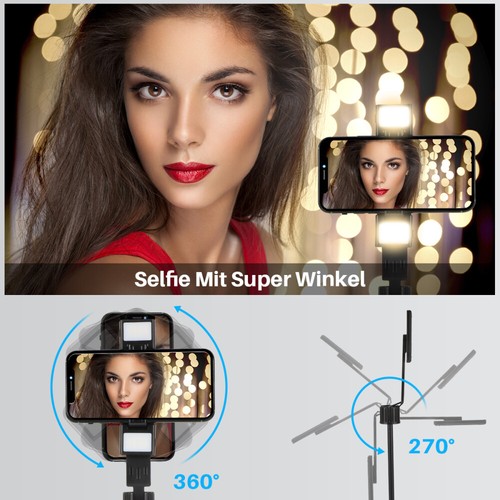 Bluetooth Selfie Stick Stativ für Smartphone iPhone 13 12 11 Pro Max, Samsung DE - Zdjęcie 71 z 83