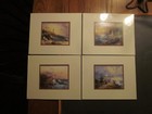 Set of 4 Thomas Kinkade 8" x 10" Matted & Sealed Prints with Coa- Lighthouses