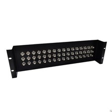 BNC Patch Panel 3U 48 port Recessed - HD-SDI /4K UHD 12GHz Insulated BNC
