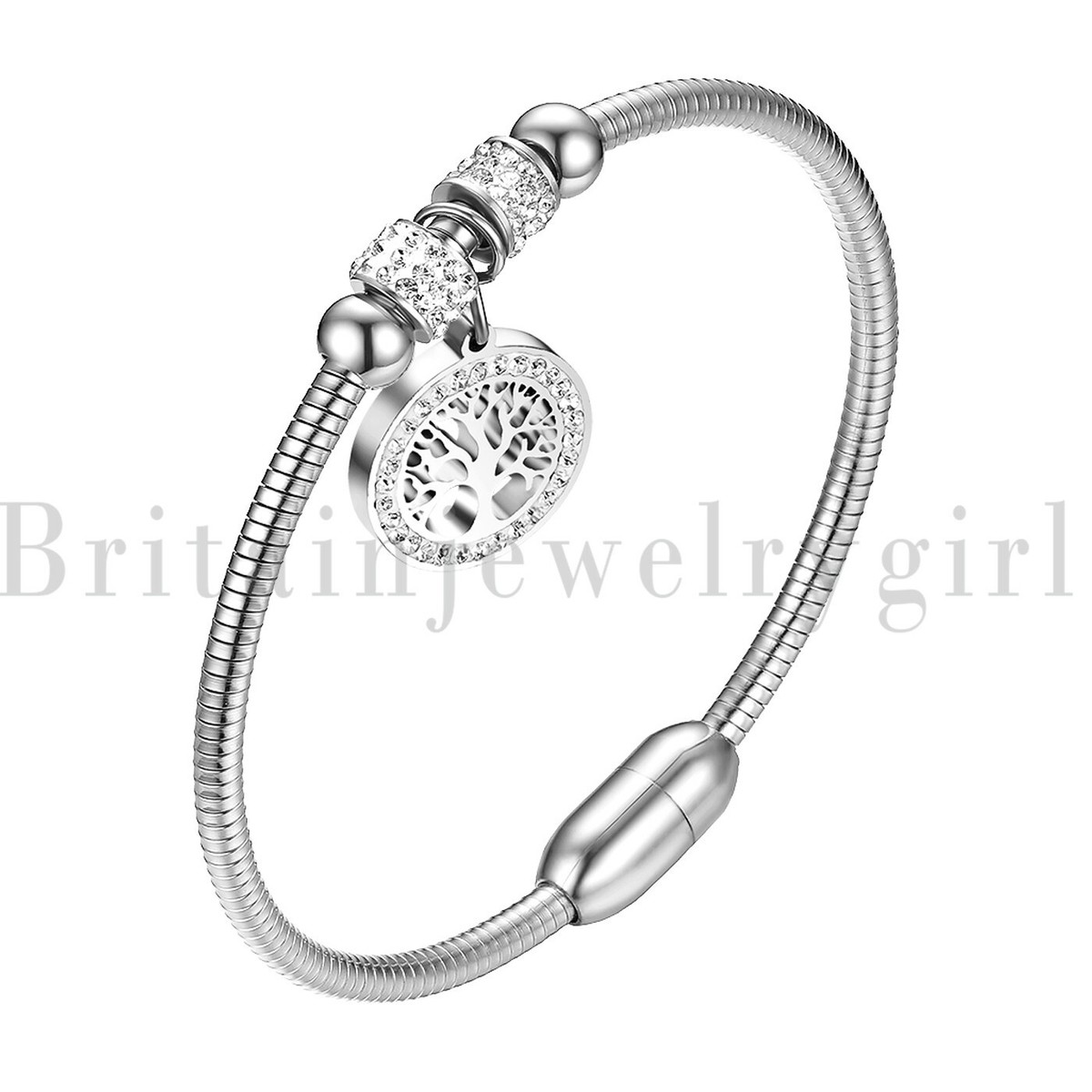 Stainless Steel Tree of Life Charm Bracelets for Women with