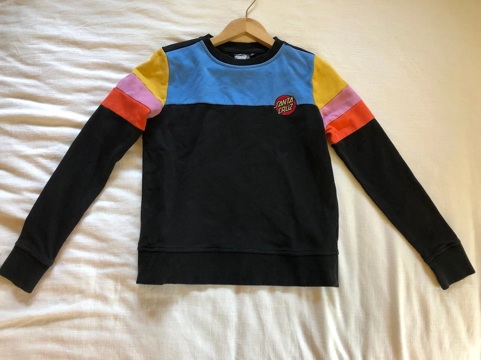 Usado en Excelente Condición Santa Cruz Mujer Clásico Punto Bloque de Color Pullover Sudadera Talla XS Foto 3 de 4