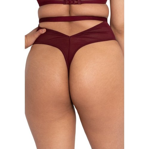 Scantilly by Curvy Kate OXBLOOD Buckle up Thong, US Small - Picture 4 of 4