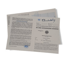 Omologazione NSU Quickly (carta tipo, ABE) * N S * 1957 * collezione rara