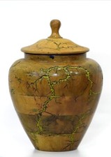 Keepsake Memorial Handcrafted Wooden Round Urn Box For Ashes Elegant And Durable