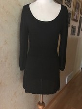 BCBG Max Azria Black Metallic Mini Dress Sweater Tunic Top Size M