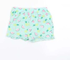Boys Green Cotton Blend Sweat Shorts Size 2 Years Reg