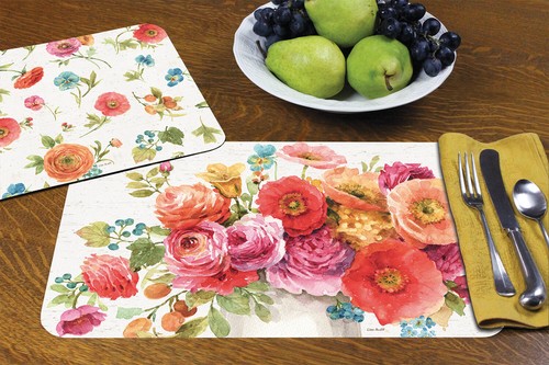 Set of 4 Reversible Wipe Clean Placemats Country Fresh - Picture 2 of 2