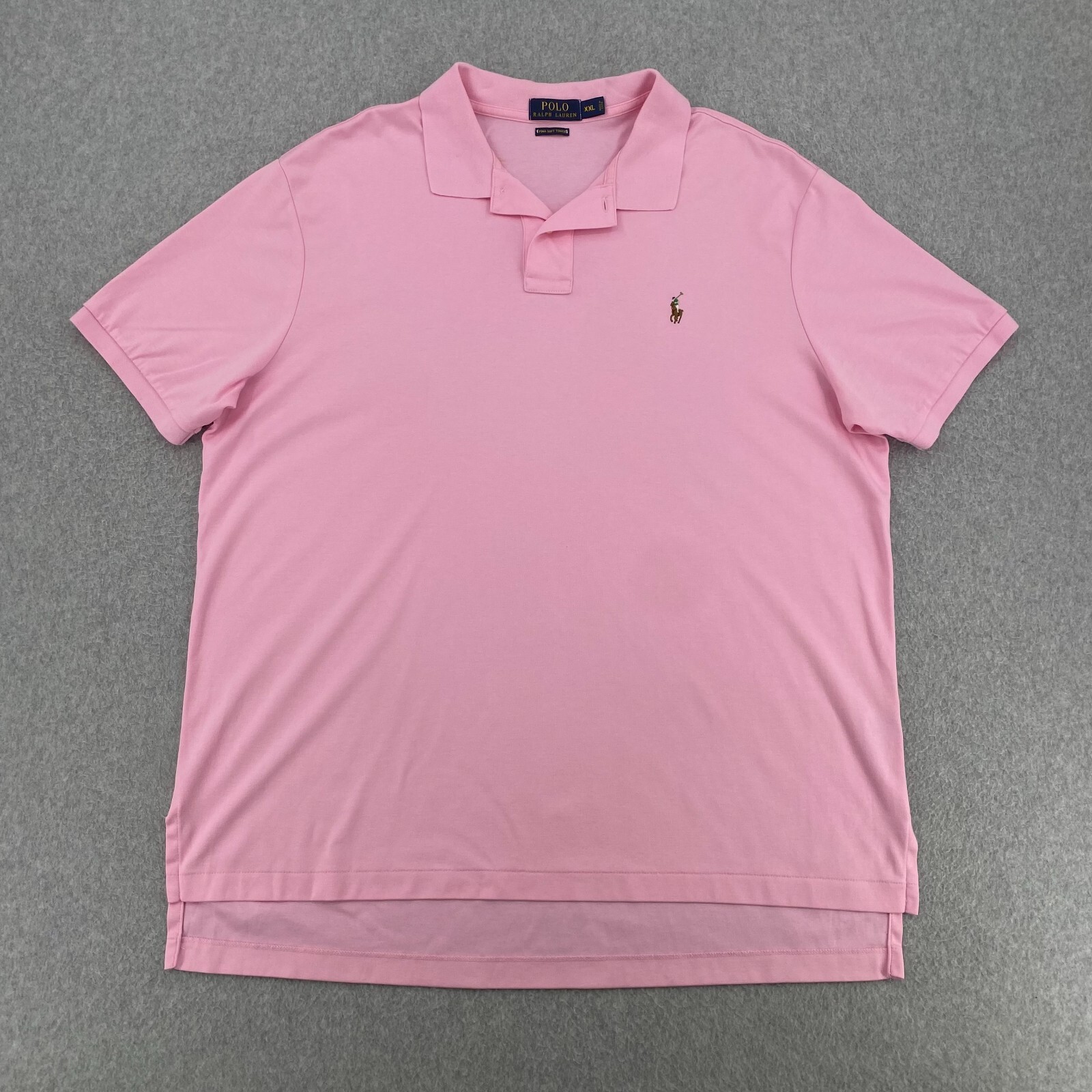 Polo Ralph Lauren Shirt Men's 2XL Solid Pink Pima Soft Touch Classic Pony Polo