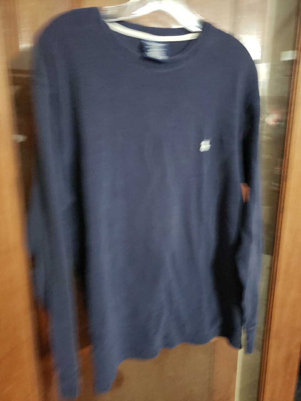 Polo Ralph Lauren camicia uomo XL blu navy waffle maglia pigiama termico pony