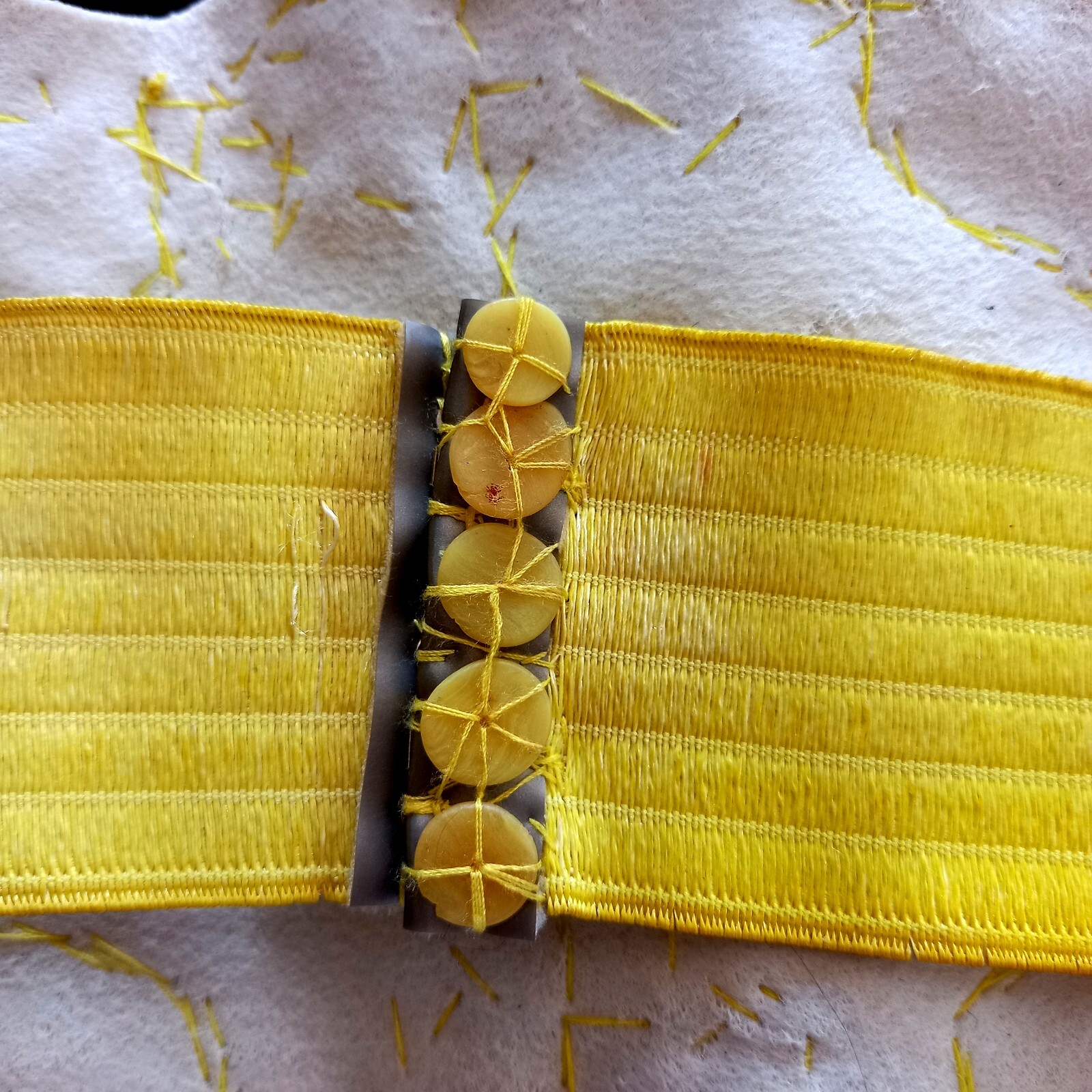 Big Belt Woman Accessories Faux Leather Sequin Crochet Yellow Embroidered Strass image 7