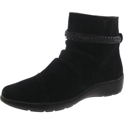 Clarks Womens CORA BRAIDBOOT Suede Comfy Casual Ankle Boots BHFO 6953