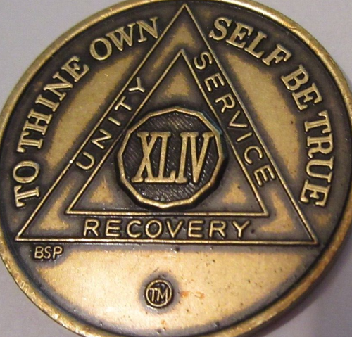 Alcoholics Anonymous AA 44 year OLD Bronze Medallion Coin Token ...