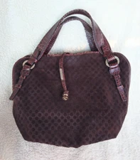 CÉLINE Embossed Leather-Trimmed Macadam Bittersweet Bag