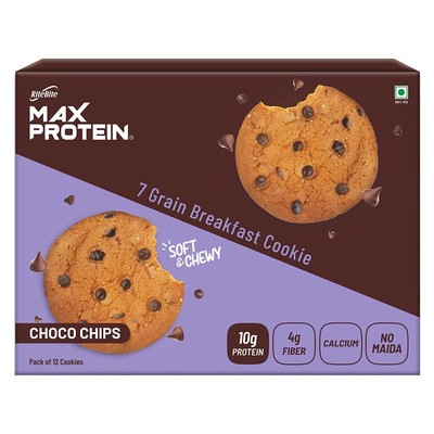 RiteBite Max Protein 7 Grain Breakfast Cookies - Choco Chips 660 g - Pack of 12