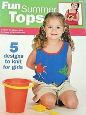 Leisure Arts 4488 girl FUN SUMMER TOPS knit 16pg booklet 5designs 2006 HWBirches