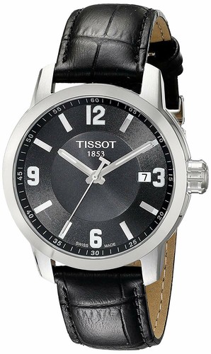 Tissot Men's PRC 200 Analog Display Quartz Black Leather Watch  T0554101605700 | eBay