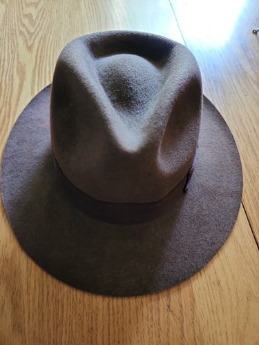 Brown Wool Fedora Hat - Small 